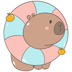 Kawaii Capibara Beach Summer