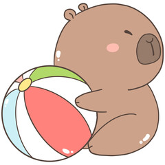 Kawaii Capibara Beach Summer
