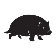 Resting Swampy Boar Silhouette: Gentle, Grounded Warrior of Marshy Realms, Quiet, Mysterious