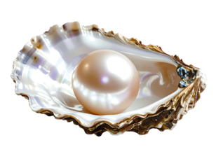 Pearl Resting Inside Open Oyster Shell