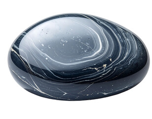 Polished Grey Pebble with Smooth Texture and Banding