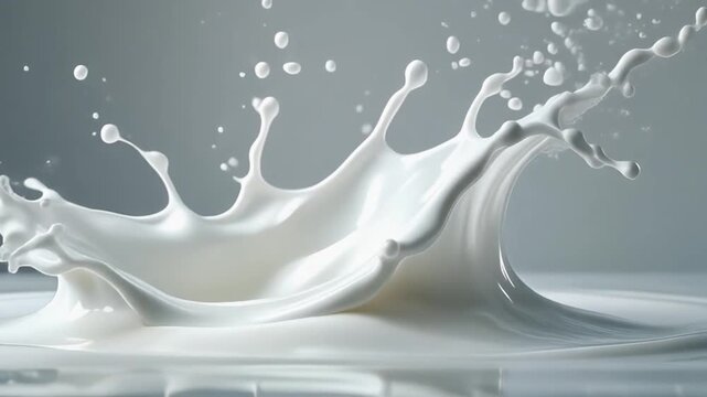 splash of milk, Close-up pouring fresh milk from the jug on table