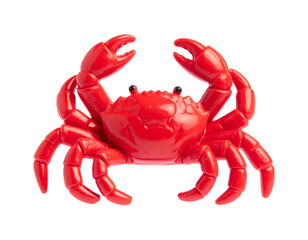 Red Crab Figurine on White Background