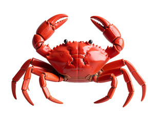 Detailed Red Crab Figurine on White Background