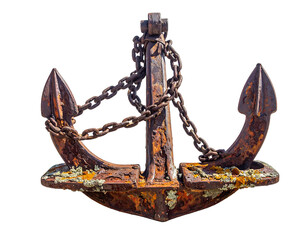 Rusty Anchor with Thick Chains and Pointed Flukes