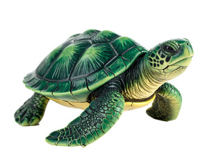Detailed Sea Turtle Figurine with Natural Green Tones