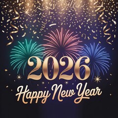 Happy New Year 2026 celebration background. New Year  Celebration.