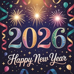 Happy New Year 2026 celebration background. New Year  Celebration.