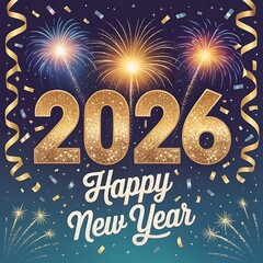 Happy New Year 2026 celebration background. New Year  Celebration.