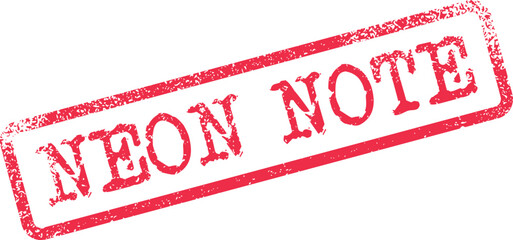 Distinctive Neon Note distressed rubber stamp mark for impactful digital messaging applications
