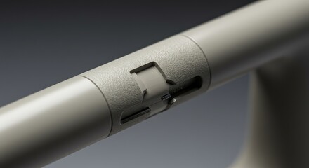 Fototapeta premium Close-up Detail of a Modern, Textured Cylinder Handle