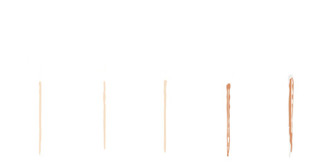 A sequence of five lit matches fading from left to right