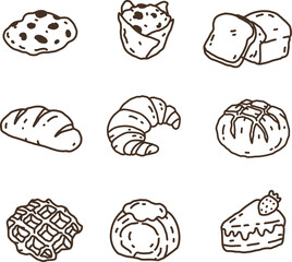 logo bakery bread lineart vector illustration