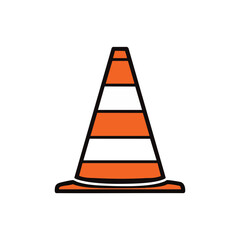 Traffic Cone Used for Road Safety and Construction Warning.