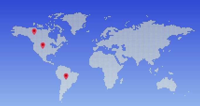 world map with globe and pin point