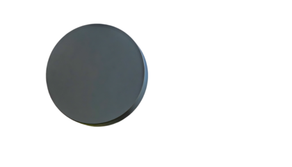 A dark gray circle with a subtle gradient on a black background, slightly off-center