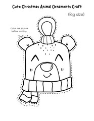 Cute Christmas Animal Ornament Coloring Craft Set for Kids A cute printable Christmas animal ornament craft set for kids to color cut and hang on the tree perfect for festive classroom activities