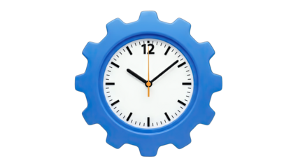 Gear Clock Showing Time - Business and Efficiency Concept