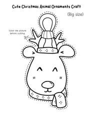 Cute Christmas Animal Ornament Coloring Craft Set for Kids A cute printable Christmas animal ornament craft set for kids to color cut and hang on the tree perfect for festive classroom activities