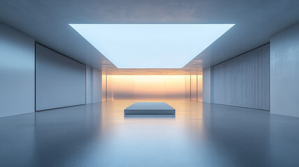 Modern urban architectural interior space