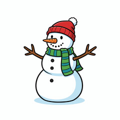 Cute Snowman Winter Illustration
