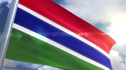 Waving flag of gambia animation