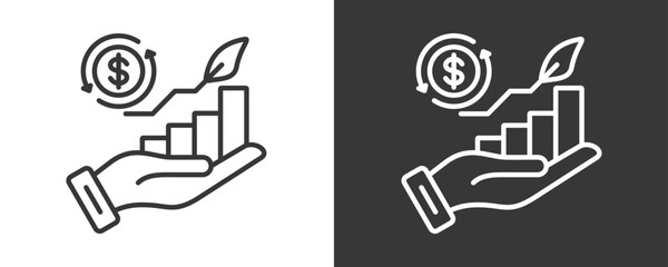 Business Sustainability Icon Set Vector Collection Isolated In Black And White