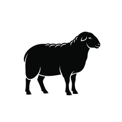 Black sheep silhouette standing profile silhouette