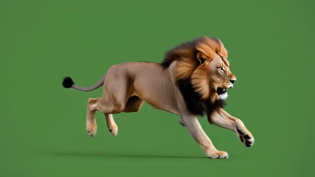 lion in the green background 