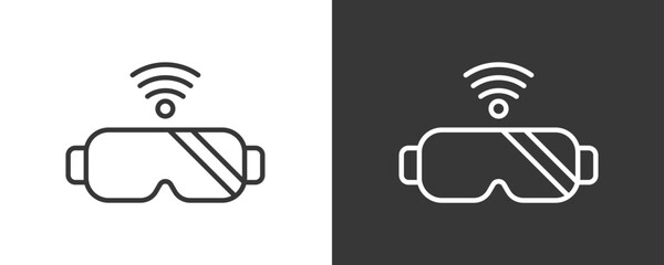 Virtual Reality Icon Set Vector Collection Isolated In Black And White