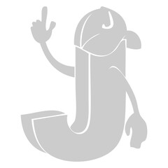 Alphabet 'J' Illustration: A whimsical illustration of the letter J in a playful design, perfect for educational materials and creative projects.