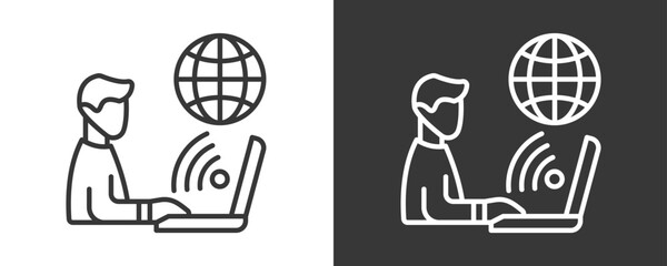 Remote Work Icon Set Vector Collection Isolated In Black And White
