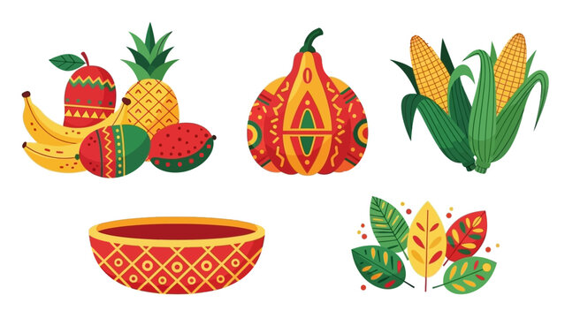 Kwanzaa Harvest Icon Set