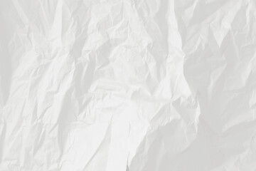 Crumpled paper Cloud dancer color of the year 2026. Texture crumpled paper for your design. Copy space.