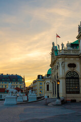 Naklejka premium sunset in the city