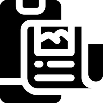 article glyph icon. Strong and solid vector icon for websites, mobile interfaces, presentations, and visual branding. High quality and easy to edit.