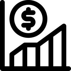 growth line icon. Clean and minimalist vector icon for websites, mobile apps, presentations, and logos. Fully scalable and customizable for any project.