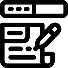 article writing line icon. Clean and minimalist vector icon for websites, mobile apps, presentations, and logos. Fully scalable and customizable for any project.