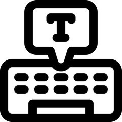 typing line icon. Clean and minimalist vector icon for websites, mobile apps, presentations, and logos. Fully scalable and customizable for any project.