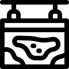 map line icon. Clean and minimalist vector icon for websites, mobile apps, presentations, and logos. Fully scalable and customizable for any project.