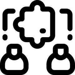 collaboration line icon. Clean and minimalist vector icon for websites, mobile apps, presentations, and logos. Fully scalable and customizable for any project.