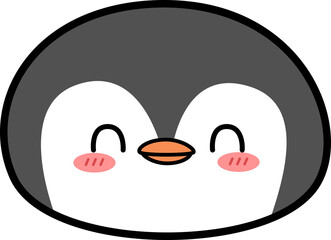 cute cartoon penguin happy smiling face illustration for kids © ciaoaleandro