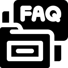 faq glyph icon. Strong and solid vector icon for websites, mobile interfaces, presentations, and visual branding. High quality and easy to edit.