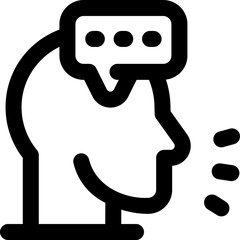 speech line icon. Clean and minimalist vector icon for websites, mobile apps, presentations, and logos. Fully scalable and customizable for any project.
