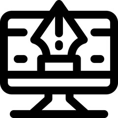 graphic design line icon. Clean and minimalist vector icon for websites, mobile apps, presentations, and logos. Fully scalable and customizable for any project.