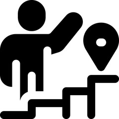market positioning glyph icon. Strong and solid vector icon for websites, mobile interfaces, presentations, and visual branding. High quality and easy to edit.
