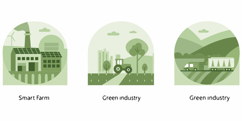 Illustrative depiction of sustainable farming industry and eco friendly environments