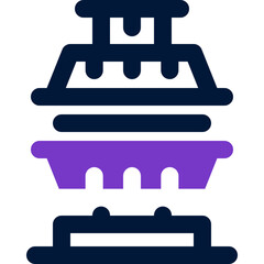 press machine duotone icon. Sleek and modern vector icon for websites, mobile apps, marketing materials, and corporate design. Fully scalable and ready to use.