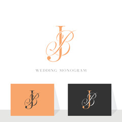 Elegant BJ JB Wedding Monogram Logo for Invitations and Branding