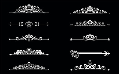 Vintage set. Floral elements for design monograms, invitations, frames, menus and labels. Graphic design of the website, cafes, boutiques, hotels, wedding invitations.